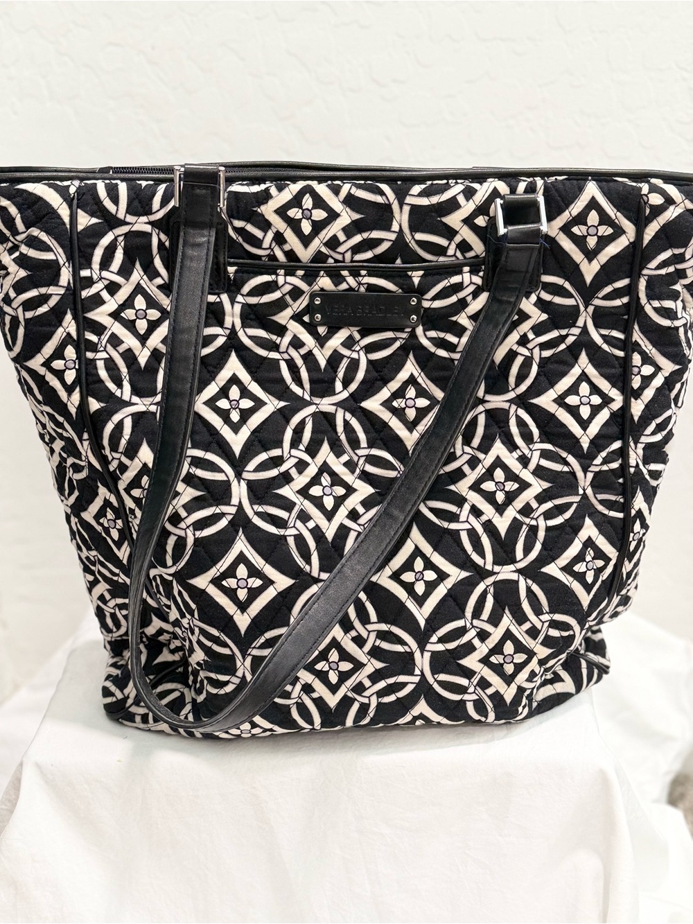Vera Bradley Black and White Quilted Pattern Tote